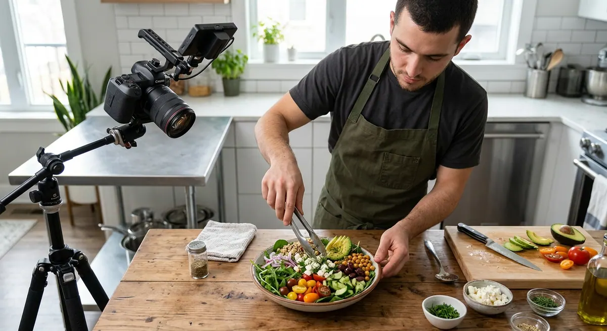 Wellness creator filming product routine content for UGC video ads