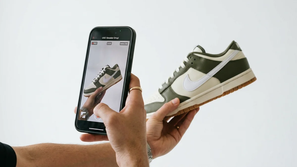 Creator photographing product with phone &mdash; UGC creator rates and pricing guide 2026
